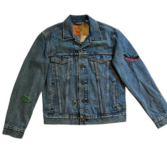 NWT Levi’s Freehand Embroidery Denim Trucker Jacket Small - Picture 4 of 12
